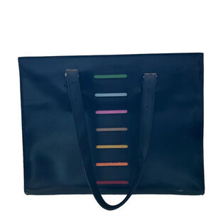 JACK GEORGES Italian Black Leather Tote